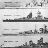 Cuirassés et navires militaires, planche 1948 – détail de la planche ancienne