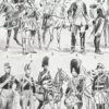 Gendarmerie française, uniformes historiques, planche 1948 – détail de la planche ancienne