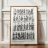 Génie, uniforme et tenues, planche originale de 1948 – planche encadrée en décoration murale