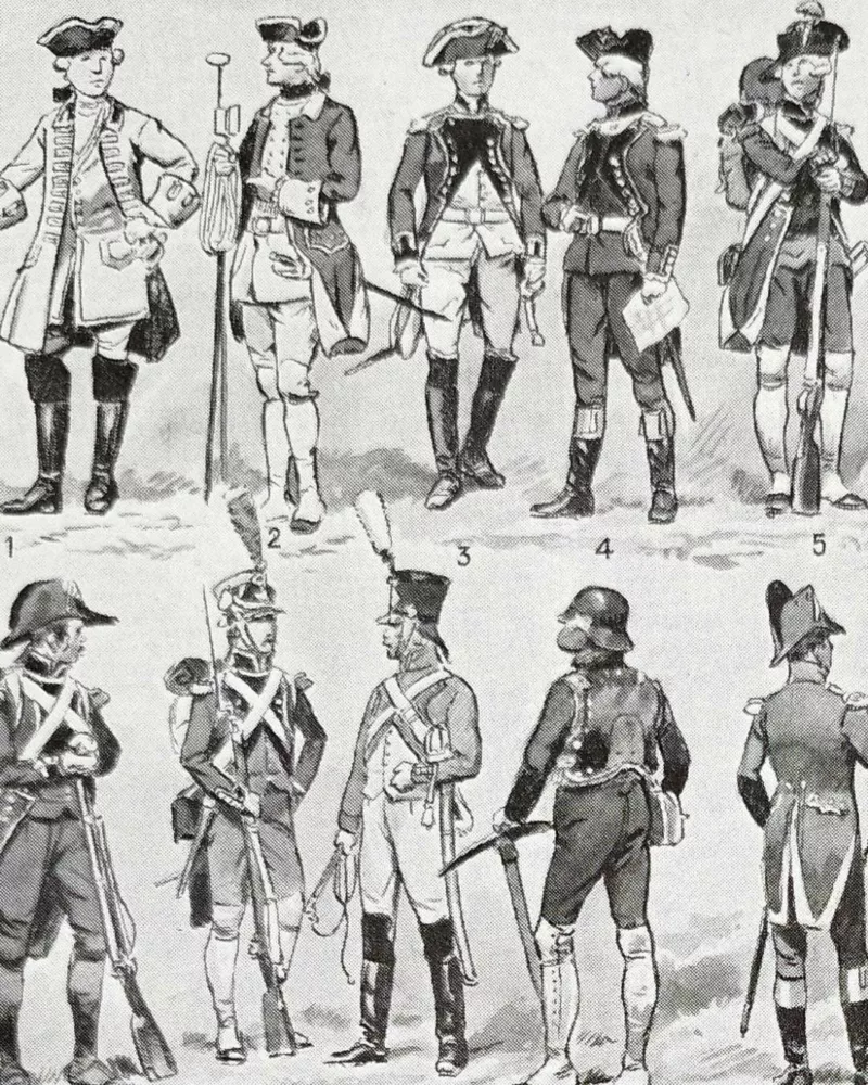 Génie, uniforme et tenues, planche originale de 1948 – détail de la planche ancienne
