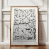 Sports et pratiques sportives, lot de 6 planches 1948 – planche encadrée en décoration murale