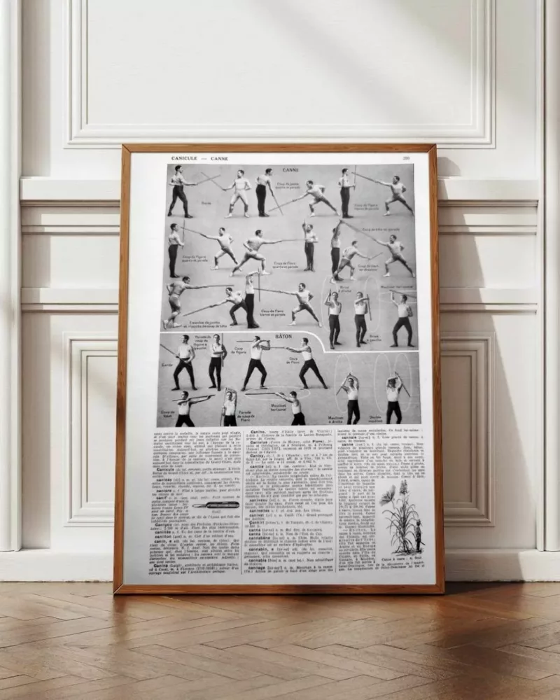 Sports et pratiques sportives, lot de 6 planches 1948 – planche encadrée en décoration murale
