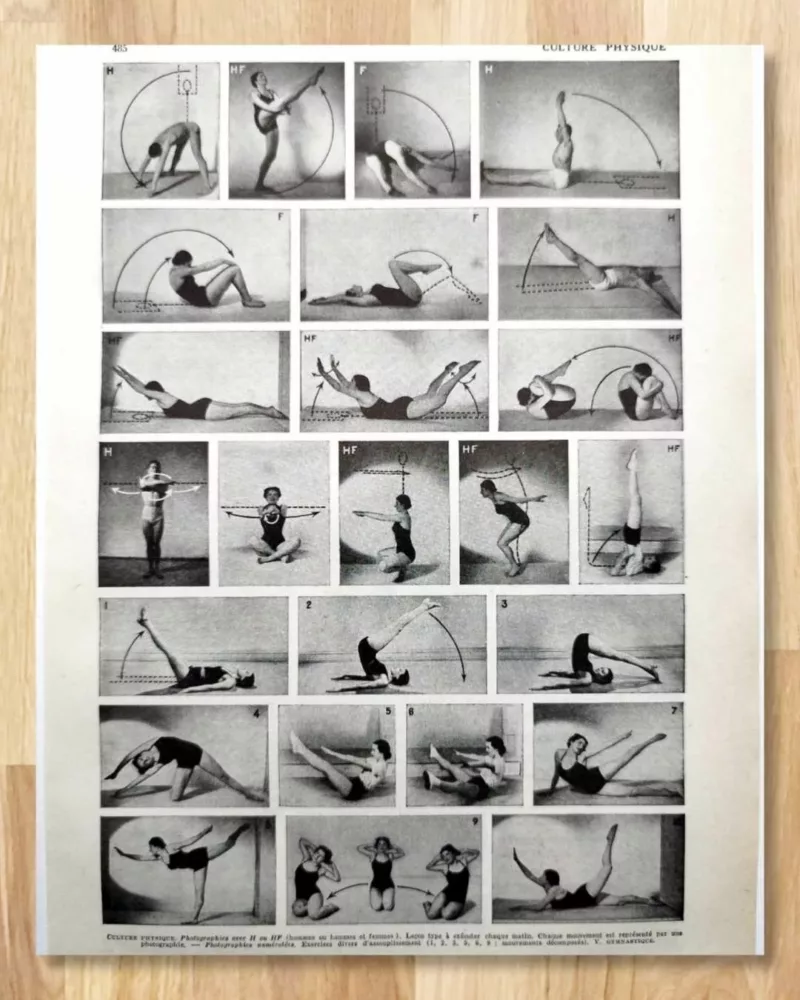 Sports et pratiques sportives, lot de 6 planches 1948 – verso du document ancien