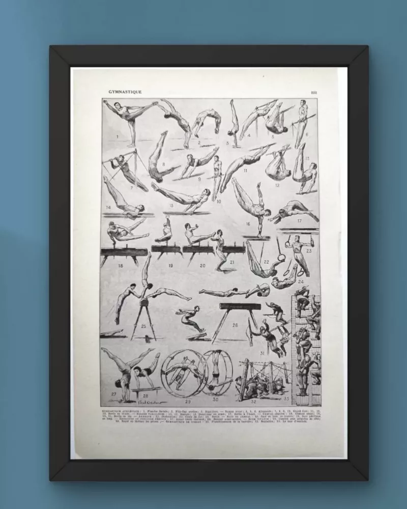 Sports et pratiques sportives, lot de 6 planches 1948 – verso du document ancien