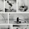 Sports et pratiques sportives, lot de 6 planches 1948 – verso encadré en décoration murale