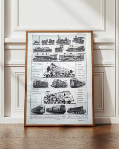 Locomotives à vapeur, électriques et Diesel, planche 1949