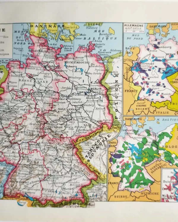 NU11948ALME-R-allemagne-carte-historique-1948 Allemagne, carte historique et vues urbaines 1948