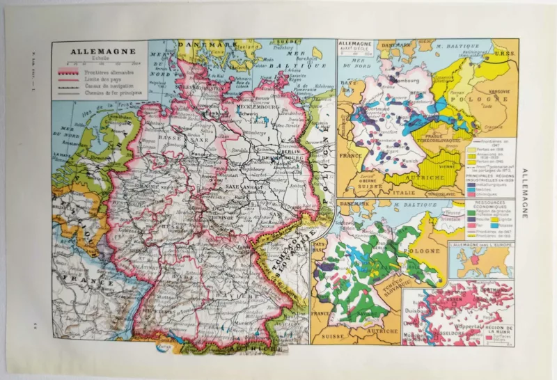 NU11948ALME-R-allemagne-carte-historique-1948 Allemagne, carte historique et vues urbaines 1948