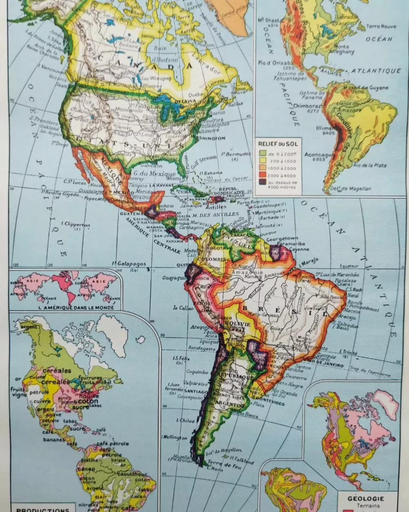 NU11948AMER-Amerique-carte-geographie-A10 Amerique carte geographie