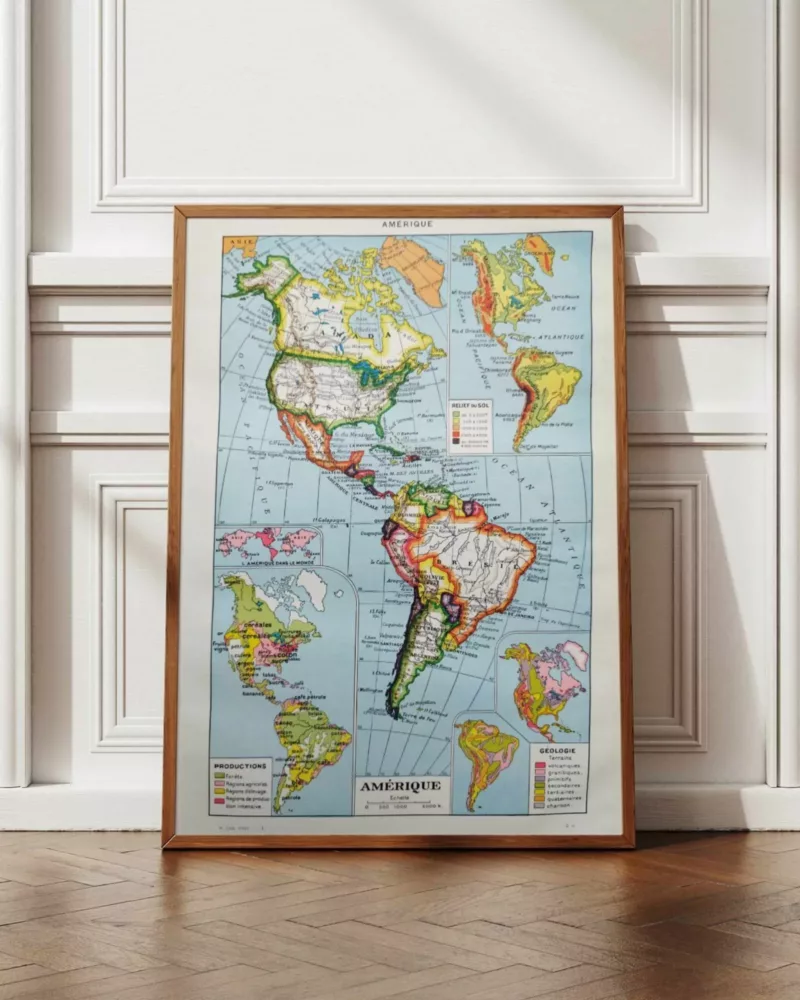 NU11948AMER-Amerique-carte-geographie-A12 Amerique carte geographie