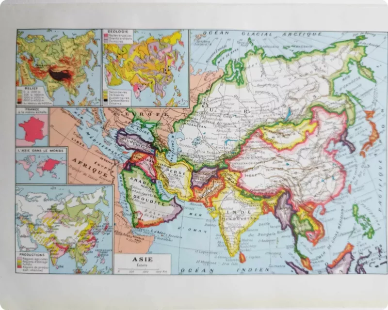 Carte géographique de l'Asie