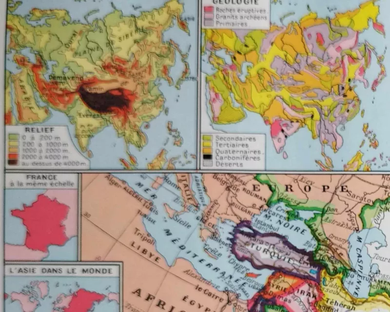 Carte géographique de l'Asie