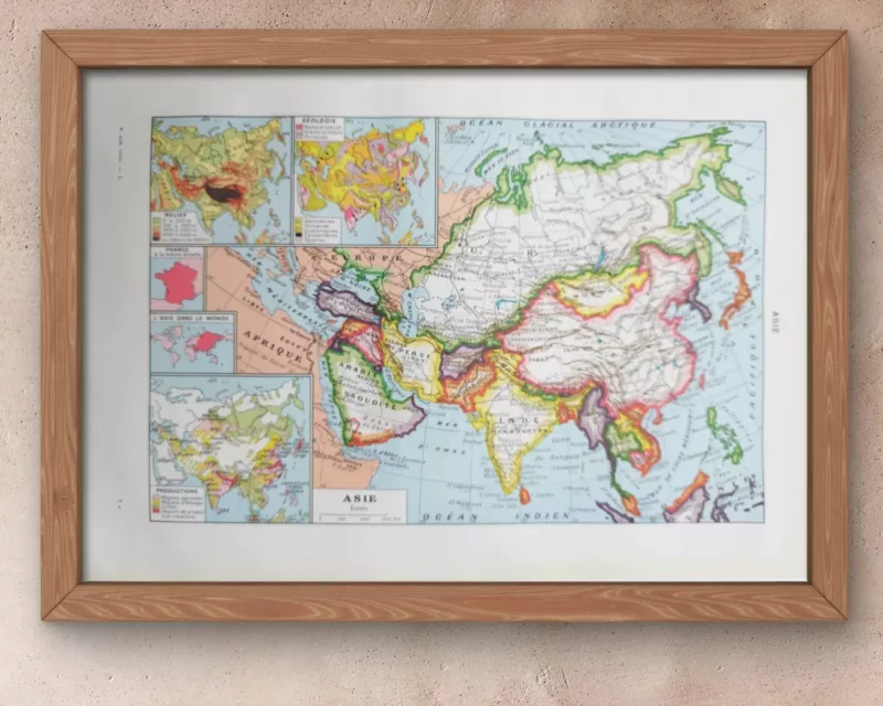 Carte géographique de l'Asie