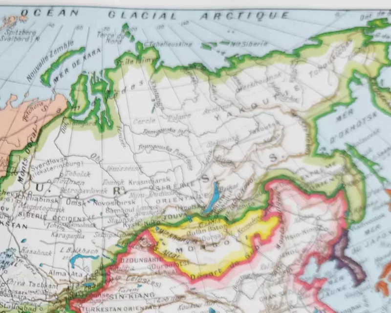 Carte géographique de l'Asie