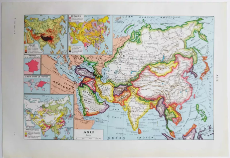Carte géographique de l'Asie