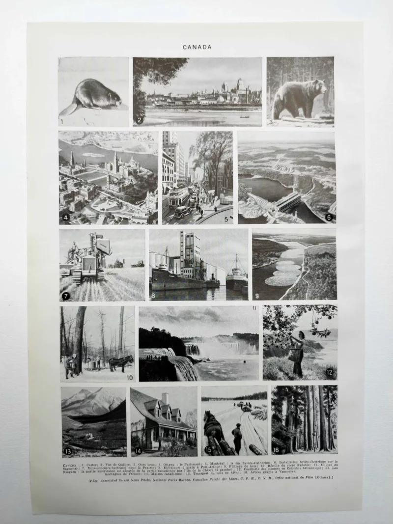 NU11948CANA-V-quebec-ottawa Canada, carte géographique et paysages en 1948