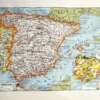 NU11948ESPA-R-carte-espagne-portugal Espagne et Portugal en 1948, carte géographique de la péninsule Ibérique