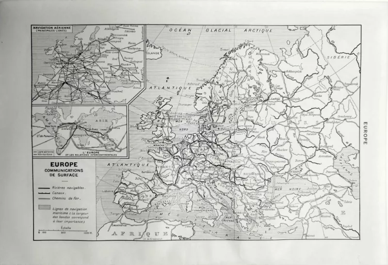 NU11948EURO-V-europe-geographie Europe en 1948, seconde carte géographique du continent européen