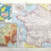 NU11948FRAN-R-France-carte-departements Carte ancienne de France en 1948 avec départements et grands repères géographiques