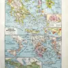 NU11948GREC-R-grece-carte Grèce, carte géographique, planche encyclopédique originale de 1948