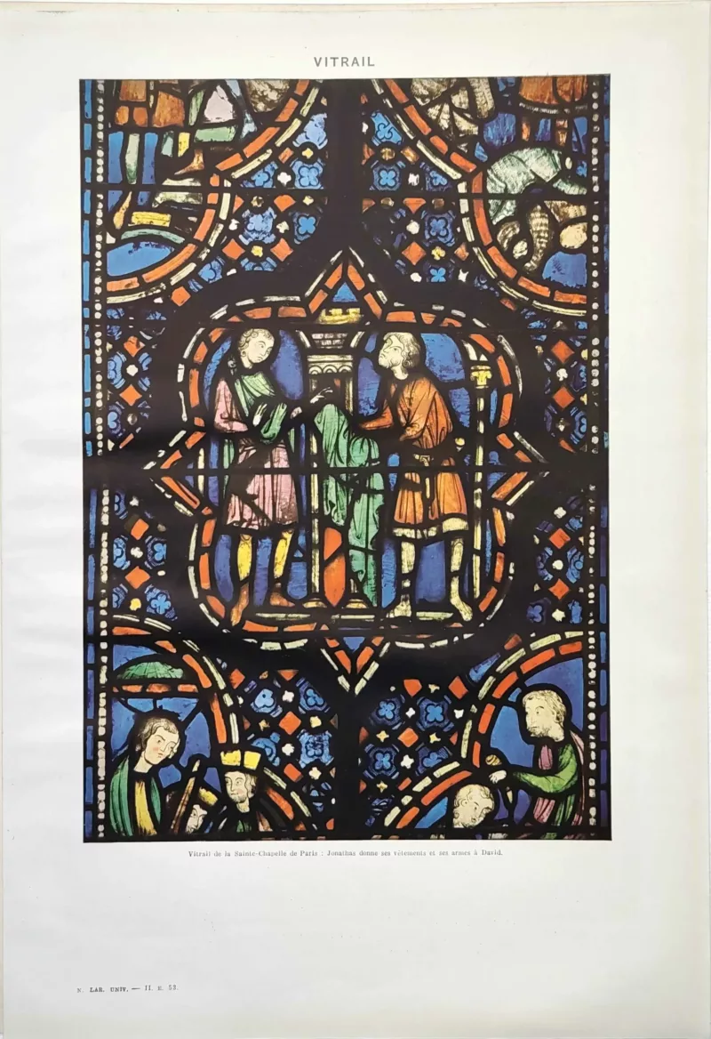 NU21949VITR-R-vitrail Vitrail, motifs et art du verre coloré, planche ancienne de 1949