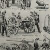 Artillerie, deux planches historiques originales 1948