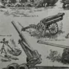 Artillerie, deux planches historiques originales 1948 – verso encadré en décoration murale