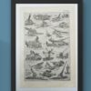 Artillerie, deux planches historiques originales 1948