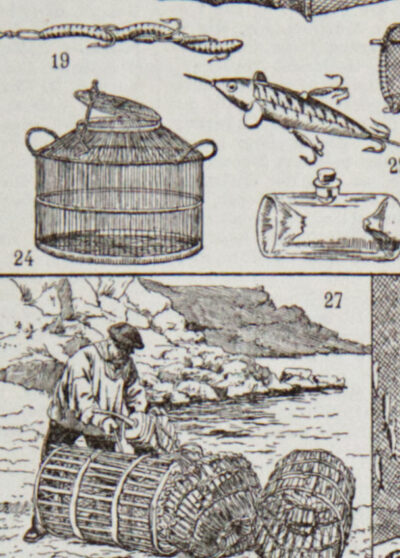 peche Pêche, planche encyclopédique originale 1930