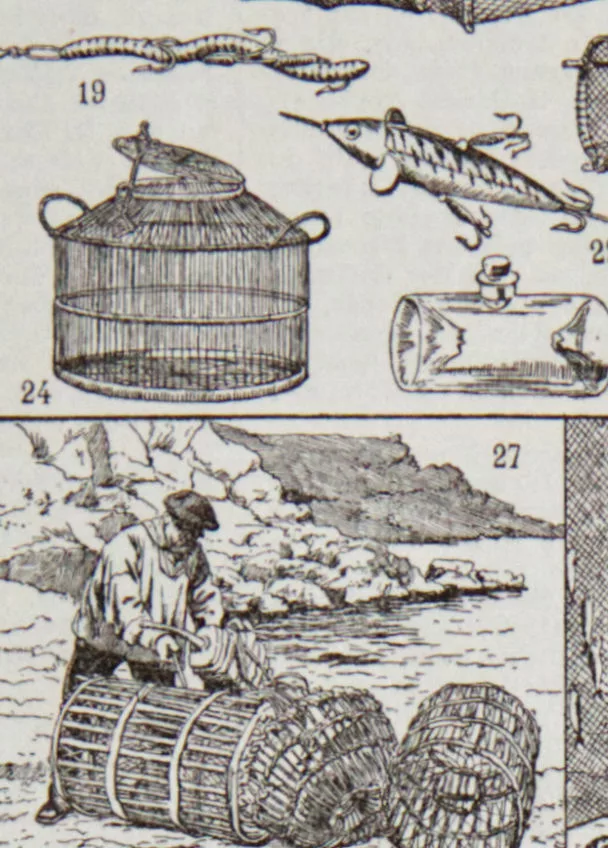 peche Pêche, planche encyclopédique originale 1930