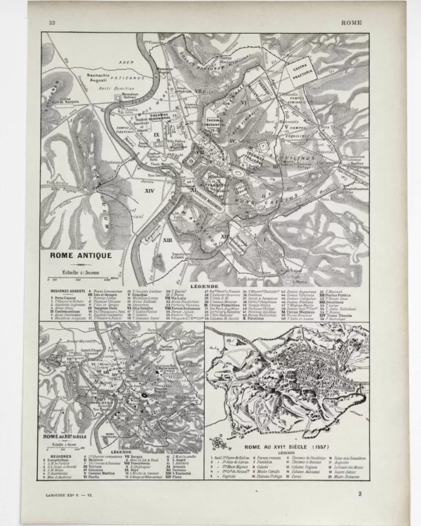 planche-rome-a11.jpg Rome antique, médiévale et Renaissance, plans historiques 1930