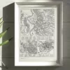 Rome antique, médiévale et Renaissance, plans historiques 1930 – planche encadrée en décoration murale