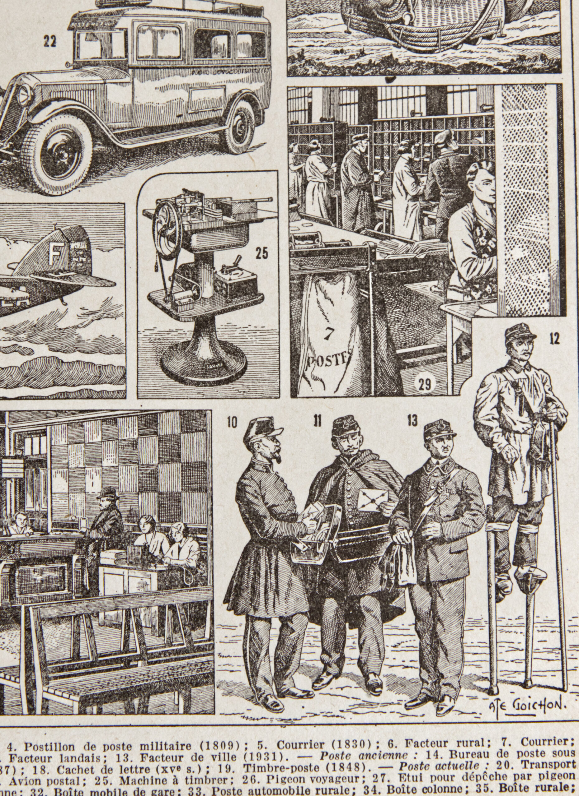Détail d'impression d'une planche ancienne