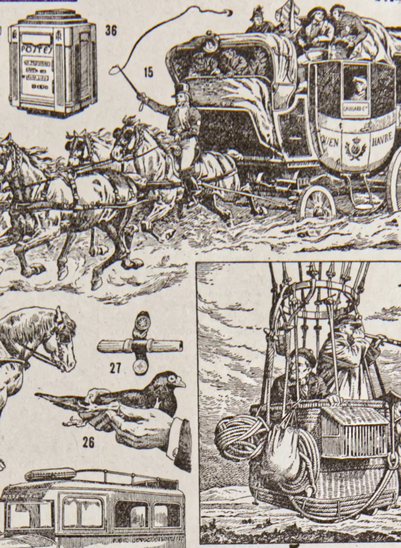 La Poste, métiers et histoire postale, planche originale 1932