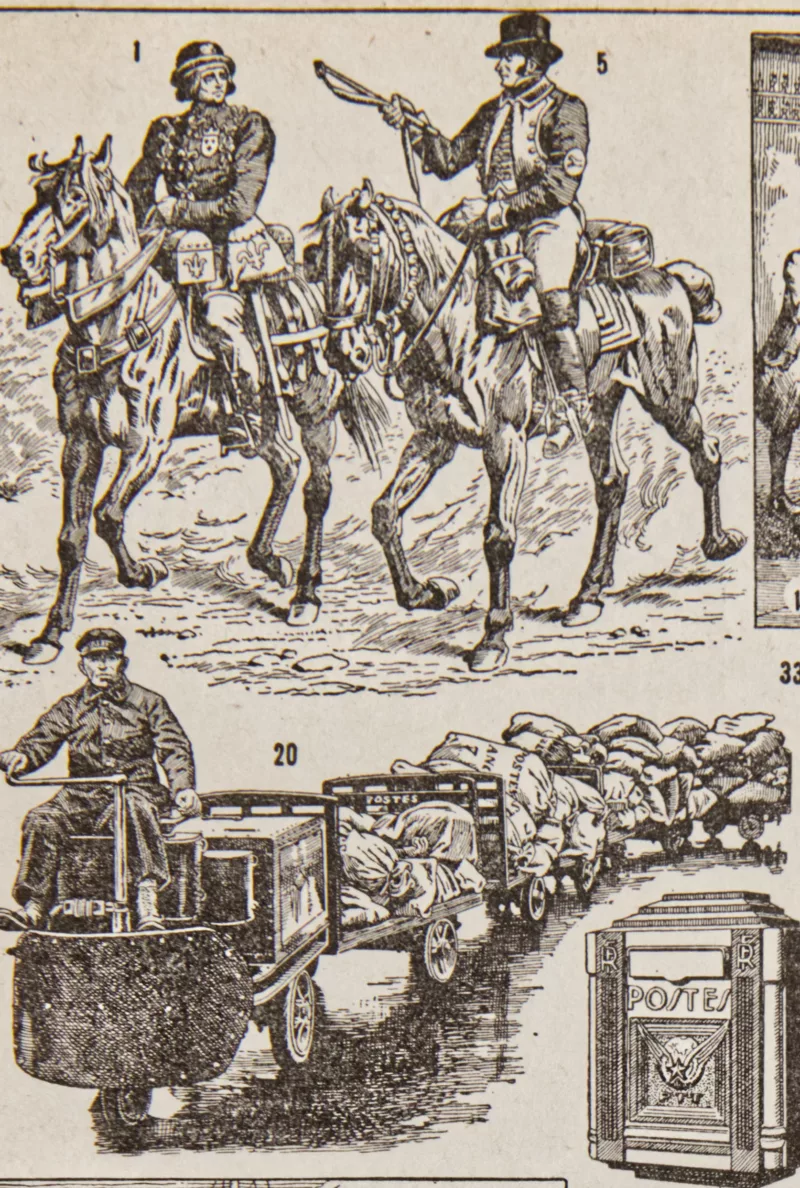 La Poste, métiers et histoire postale, planche originale 1932