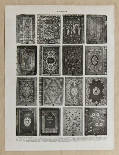 reliures-v Reliures d’art, planche encyclopédique originale 1932