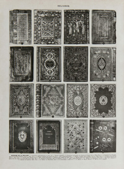 reliures-v Reliures d’art, planche encyclopédique originale 1932