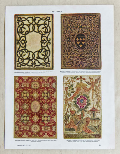 reliures Reliures d’art, planche encyclopédique originale 1932