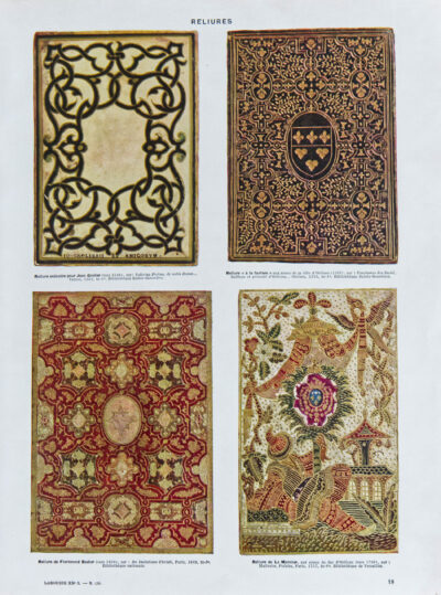 reliures Reliures d’art, planche encyclopédique originale 1932