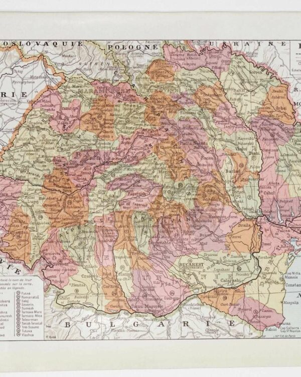 Grande Roumanie, carte mise à jour en 1939, planche édition 1930
