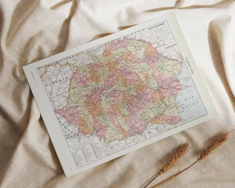 Grande Roumanie, carte mise à jour en 1939, planche édition 1930 – détail de la planche ancienne