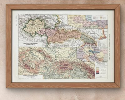 tchecoslovaquie-a13 Tchécoslovaquie, carte mise à jour en 1939, planche édition 1930