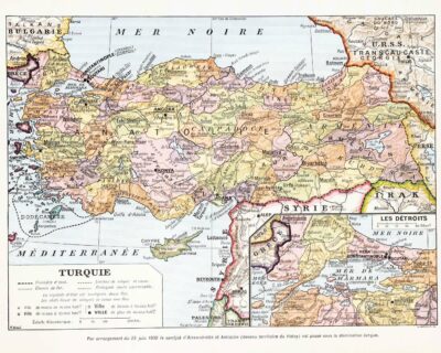 turquie-carte-a10 Turquie, carte mise à jour en 1939, planche édition 1930