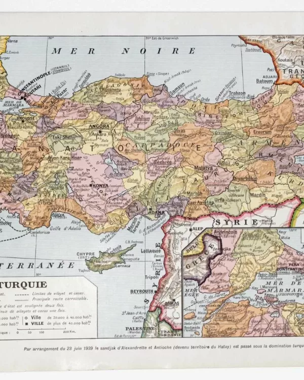 turquie-carte-a11 Turquie, carte mise à jour en 1939, planche édition 1930