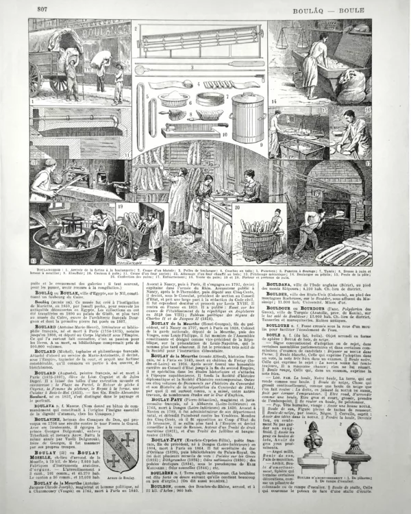 XX11928BOUL-R-boulanger-bloulangerie Boulangerie, fabrication du pain, pétrissage, façonnage et fournil, planche de 1928