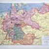 XX11938ALLE-R-carte-allemagne-1938 Allemagne en 1938, carte politique en couleurs, document original