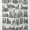 XX21929CATH-R-cathedrales Cathédrales et architecture religieuse, planche encyclopédique originale de 1929