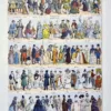 XX21929COGA-R-costumes Costumes gaulois, vêtements et personnages, planche historique originale de 1929