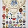 Décorations, ordres et distinctions, planche encyclopédique originale de 1929