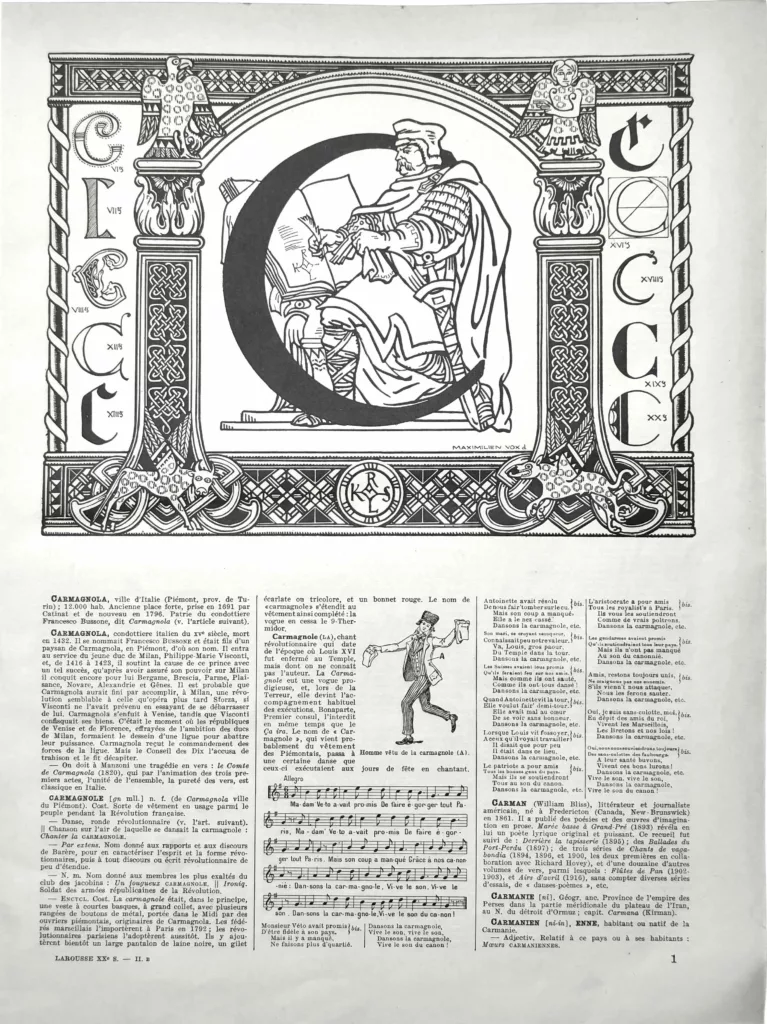 Lettre C, typographie et ornement, planche de Maximilien Vox de 1929